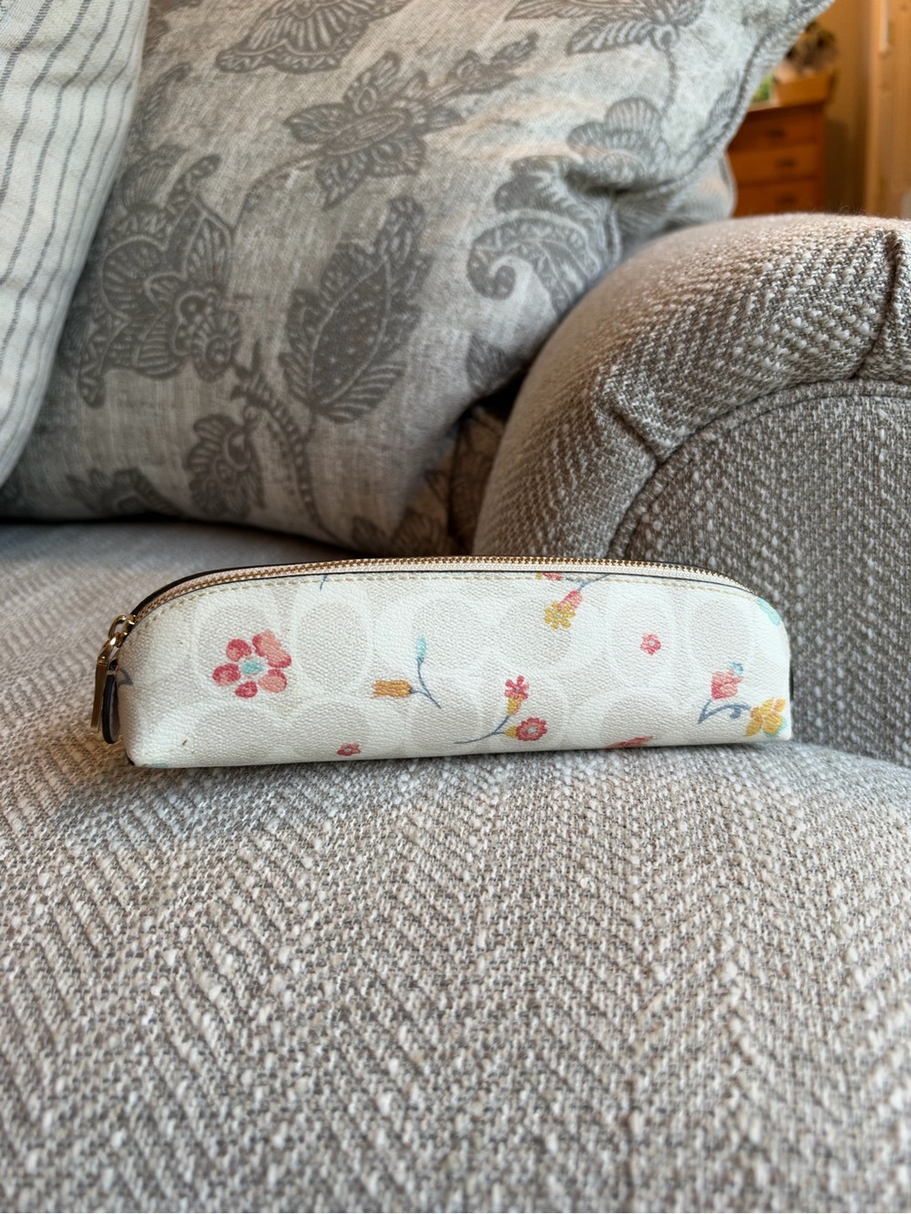Coach Mystical Floral Signature Canvas Pencil Cosmetic Case C8246